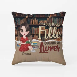Coussin Juste Une Femme, Qui Aime Les Livres Personnalisé