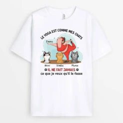 T-shirt Le Yoga Est Comme Mon/Mes Chats Personnalisé
