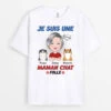 T-shirt Je Suis Une Maman Chat Folle Personnalisé -Cadeau Plus 1924AFR1 t shirt je suis une maman chat folle personnalise