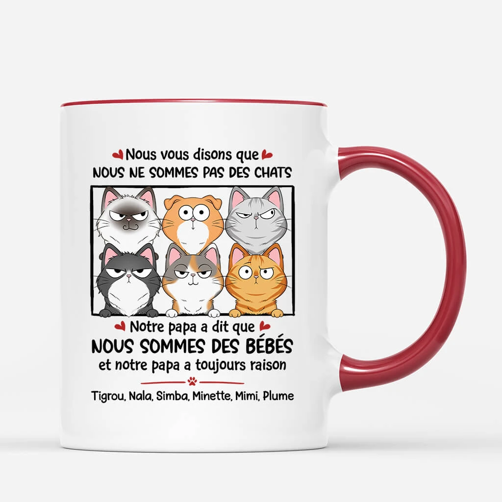 Mug Nous Vous Disons Que Nous Ne Sommes Pas Des Chats Personnalisé 4 Mug Nous Vous Disons Que Nous Ne Sommes Pas Des Chats Personnalisé – Image 2