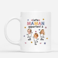 Mug Cette Maman Appartient À Version Petite Fleur Personnalisé