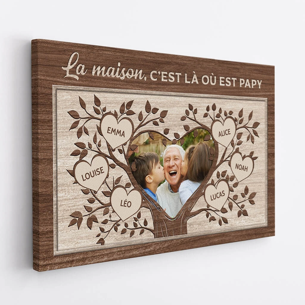 Toile Personnalisée Mamie – La Maison, C’est Là Où Est… 4 Toile Personnalisée Mamie – La Maison, C’est Là Où Est… – Image 2