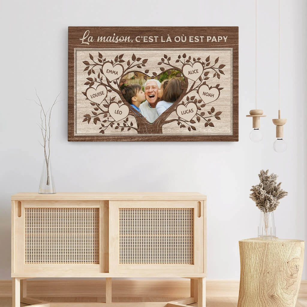 Toile Personnalisée Mamie – La Maison, C’est Là Où Est… 5 Toile Personnalisée Mamie – La Maison, C’est Là Où Est… – Image 3