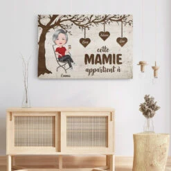 Toile Cette Mamie Appartient À Version Mignonne Personnalisée -Cadeau Plus 1982CFR3 toile cette mamie appartient a version mignonne personnalisee