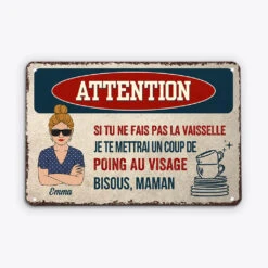 Plaque De Porte Personnalisée – Attention, Zone Contrôlée Par Maman