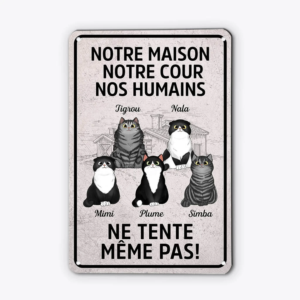 Plaque Métallique Personnalisable – Ma Maison, Mon Chat, Mes Humains 3 Plaque Métallique Personnalisable – Ma Maison, Mon Chat, Mes Humains