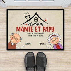 Paillasson Personnalisé - Pension De Mamie Et Papy -Cadeau Plus 2002DFR2 paillasson pension de mamie et papy personnalisee