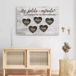 Toile Les Petits-Enfants Rendent La Vie Merveilleuse Personnalisée -Cadeau Plus 2017CFR3 toile les petits enfants rendent la vie merveilleuse personnalisee