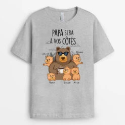 T-shirt Papa Est Toujours À Côté De Vous Personnalisé -Cadeau Plus 2020AFR1 t shirt papa est toujours a cote de vous personnalise 3