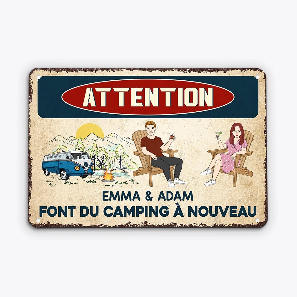 Plaque Personnalisable – Attention, Camping Sauvage En Cours ! 4 Plaque Personnalisable – Attention, Camping Sauvage En Cours ! – Image 2