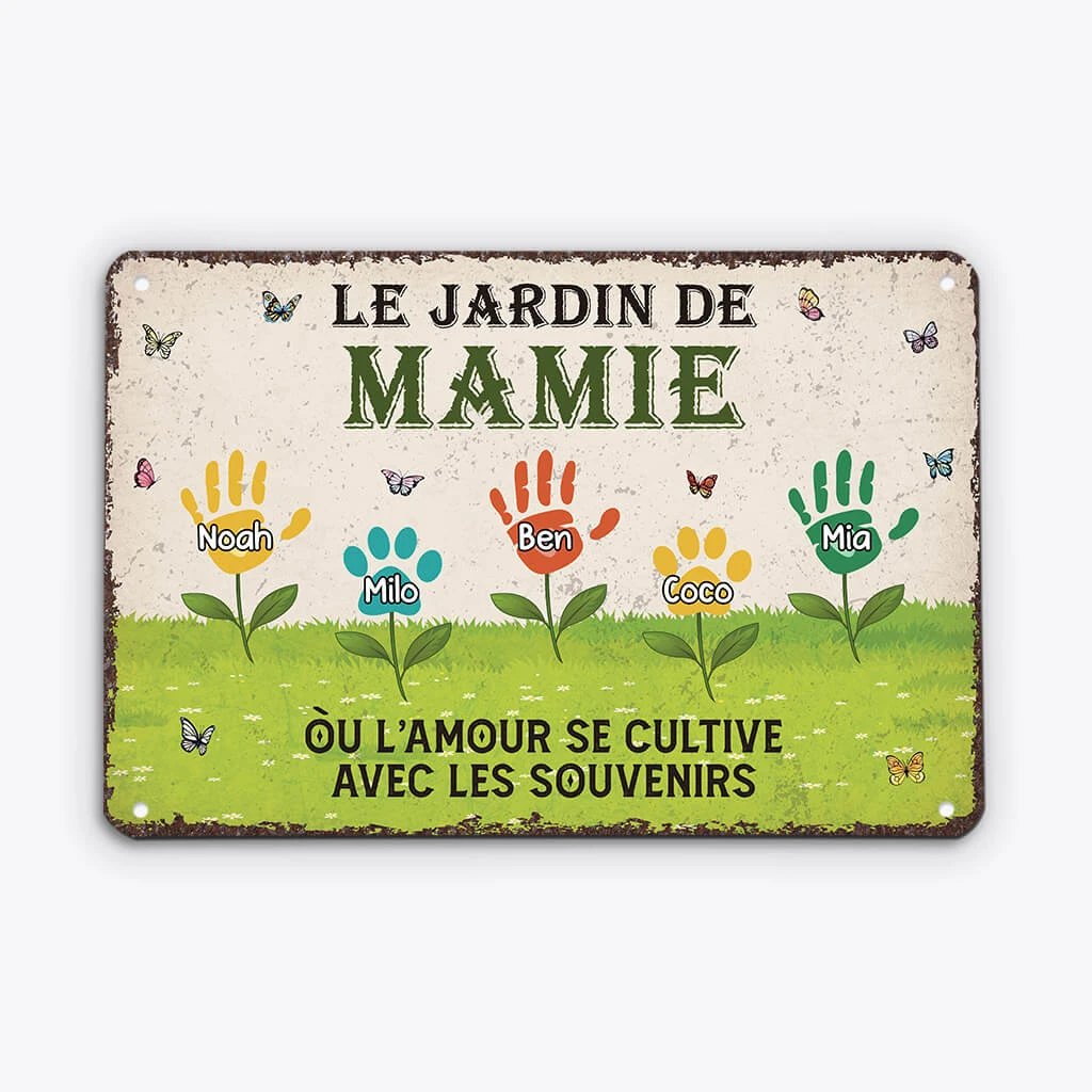 Plaque De Jardin Personnalisé – Le Jardin De Mamie Avec Empreintes 3 Plaque De Jardin Personnalisé – Le Jardin De Mamie Avec Empreintes