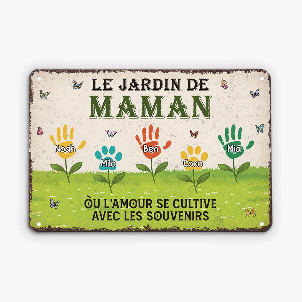 Plaque De Jardin Personnalisé – Le Jardin De Mamie Avec Empreintes 4 Plaque De Jardin Personnalisé – Le Jardin De Mamie Avec Empreintes – Image 2