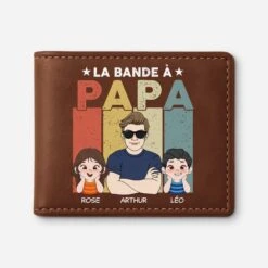 Portefeuille En Cuir Personnalisé Homme - Papa Cool Vintage