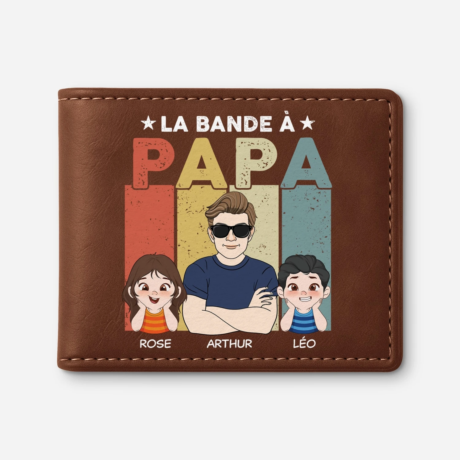Portefeuille En Cuir Personnalisé Homme - Papa Cool Vintage 3 Portefeuille En Cuir Personnalisé Homme - Papa Cool Vintage