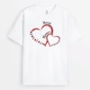 T Shirt Personnalisé Mamie - T Shirt Blanc Coeur Rouge Double -Cadeau Plus 2108AFR1 t shirt maman mamie double coeur personnalise