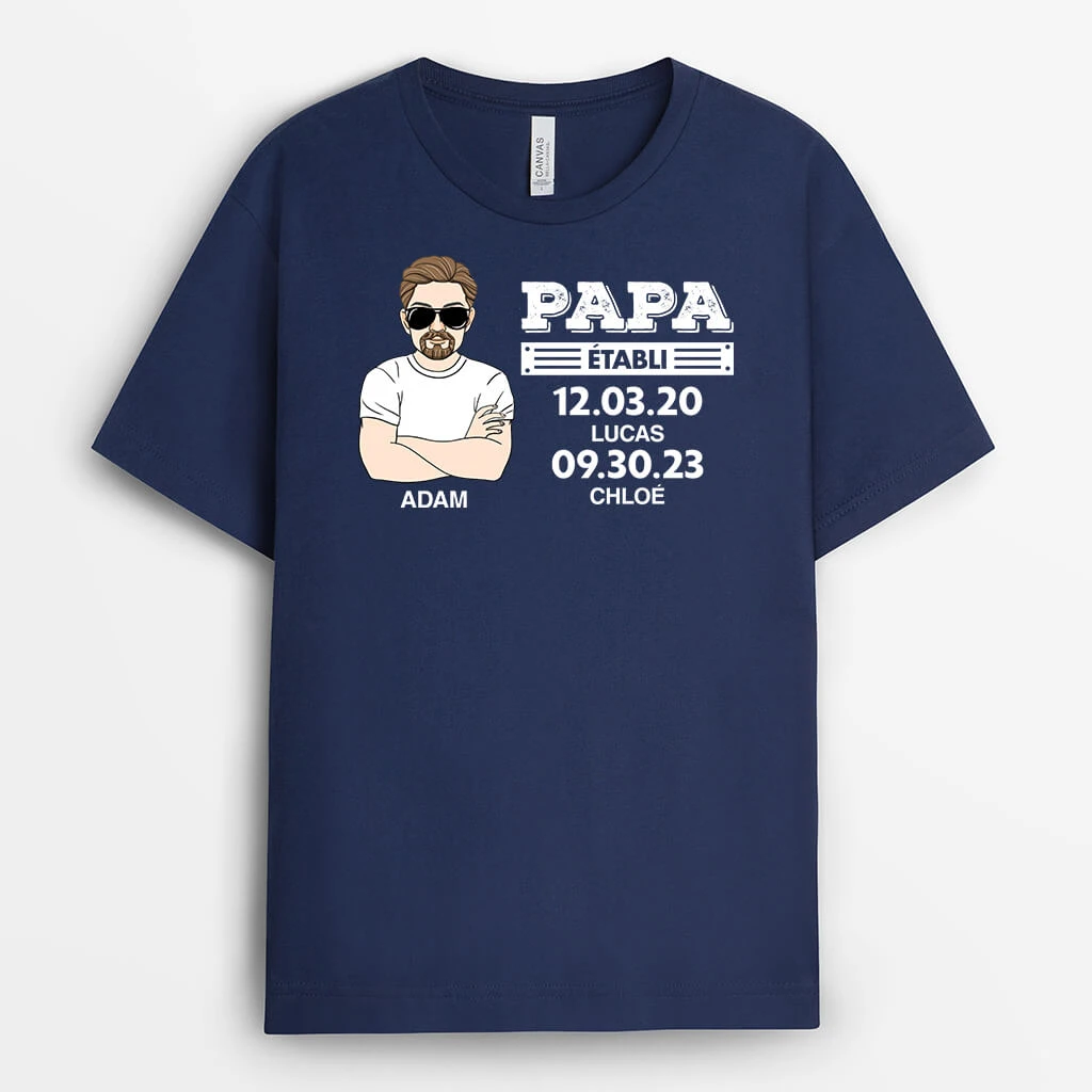 T-shirt Papi Établi Personnalisé 4 T-shirt Papi Établi Personnalisé – Image 2