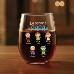 Verre À Vin Sans Pied Personnalisé - La Bande À Papa - Version Mince