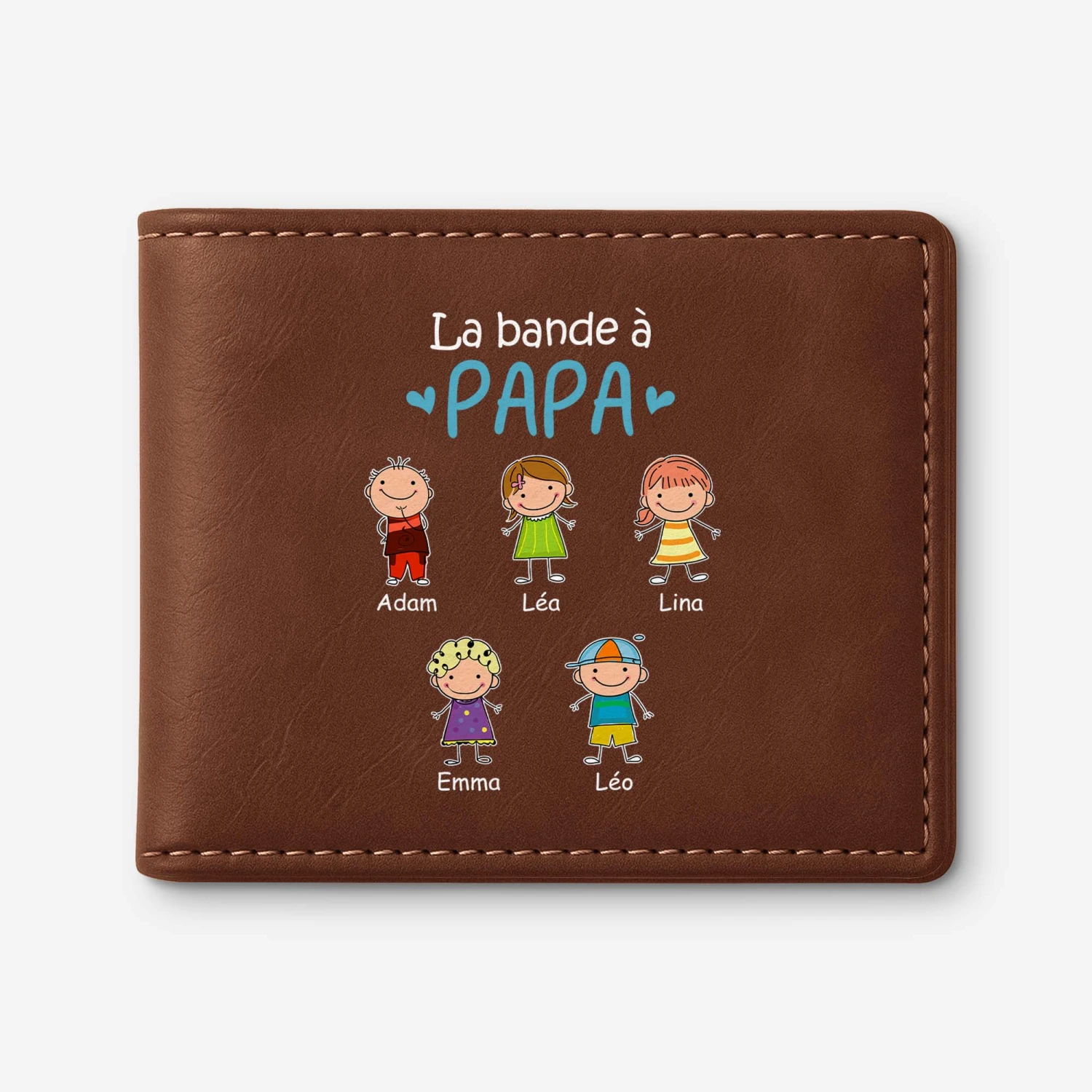 Portefeuille En Cuir Personnalisé - La Bande À Papa Version Mince 3 Portefeuille En Cuir Personnalisé - La Bande À Papa Version Mince