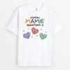 T-shirt Cette Maman/ Mamie Appartient À Avec Coeurs Colorés Personnalisé -Cadeau Plus 2253AFR1 t shirt cette maman mamie appartient a avec coeurs colores personnalise