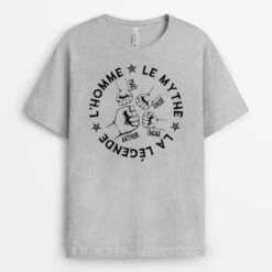 T-shirt L'Homme, Le Mythe, La Légende Version Bosse De Poing Personnalisé -Cadeau Plus 2261FR2 t shirt lhomme le mythe la legende version bosse de poing personnalise