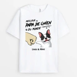 T-shirt Personnalisé Avec Chien - Meilleur Papa Chien