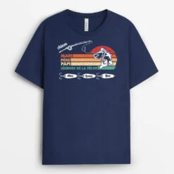 T-shirt Mari/Papa/Papy/Légende De La Pêche Personnalisé -Cadeau Plus 2309FR2 t shirt mari papa papy legende de la peche personnalise