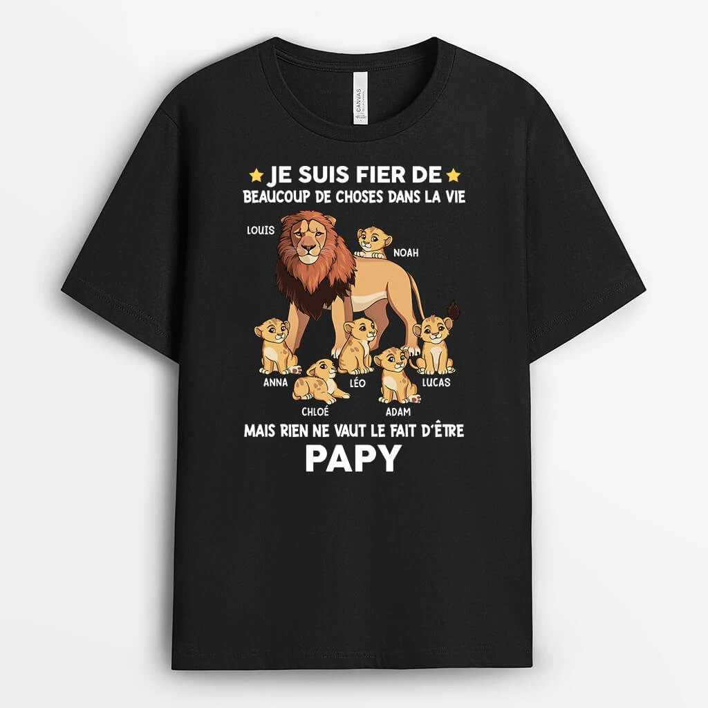 T-shirt Rien Ne Vaut Le Fait D'Être Papa Lion Personnalisé 3 T-shirt Rien Ne Vaut Le Fait D'Être Papa Lion Personnalisé