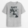 T-shirt Papa/Papy Tenant Les Mains Version Bleu Personnalisé -Cadeau Plus 2382AFR2 t shirt papa papy tenant les mains version bleu personnalise