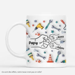 [Effet D'impression 3D] Mug Papa Réparateur Bosses De Poing 3D Personnalisé