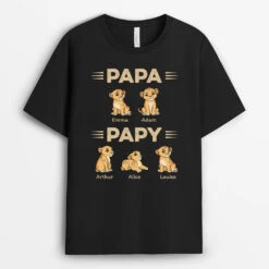 T-shirt Papa Papy Petits Lions Personnalisé