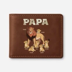 Portefeuille Cuir Personnalisé - Papa Lion - Version Carte