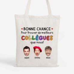 Tote Bag Personnalisé Meilleures Collègues - Avec Visages