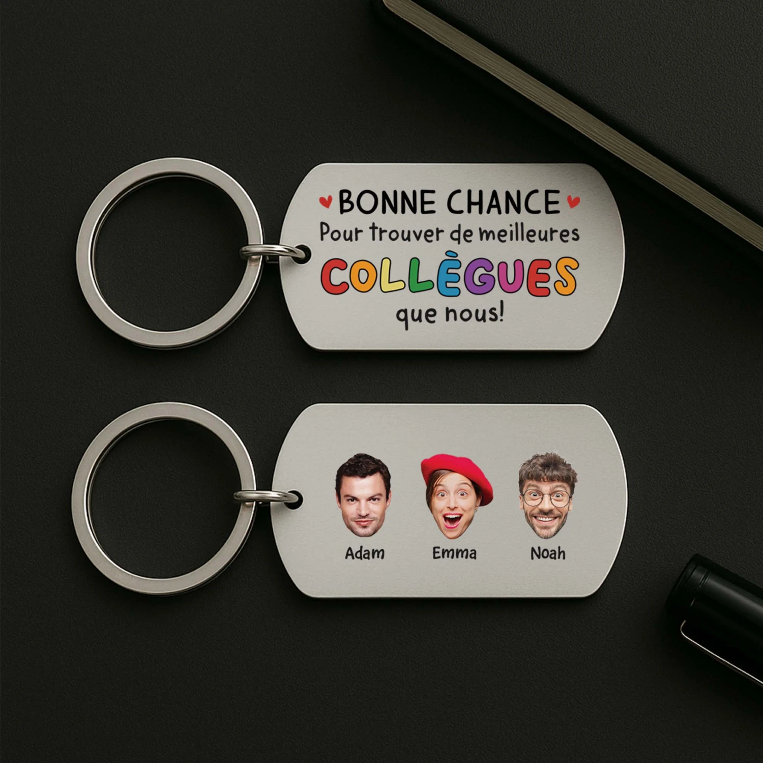 Porte-Clé Aluminium Personnalisé Meilleures Collègues - Avec Visages 4 Porte-Clé Aluminium Personnalisé Meilleures Collègues - Avec Visages – Image 2