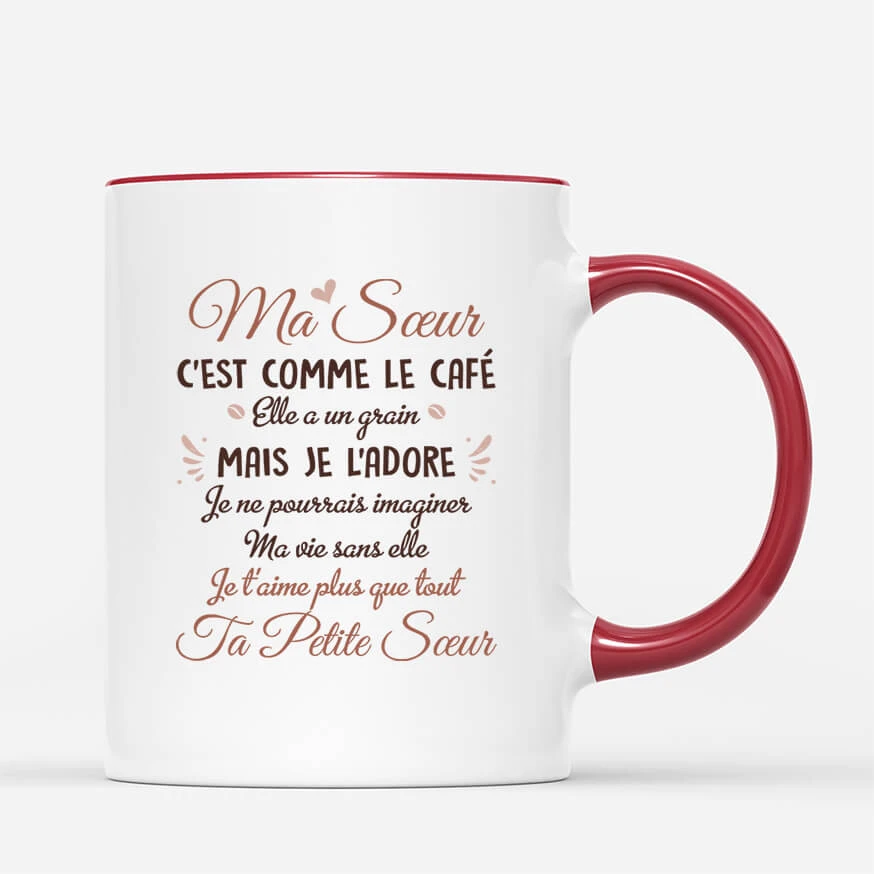 Mug Ma Sœur Est Comme Le Café Personnalisé 5 Mug Ma Sœur Est Comme Le Café Personnalisé – Image 3