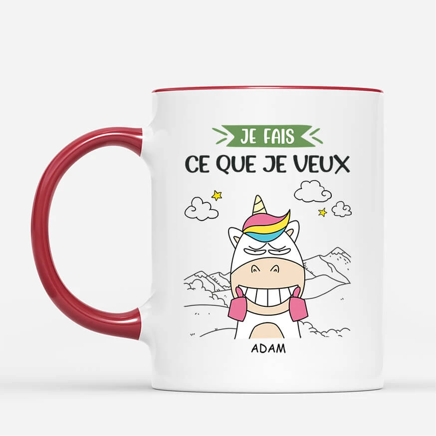Mug Je Fais Ce Que Je Veux Licorne Personnalisé 4 Mug Je Fais Ce Que Je Veux Licorne Personnalisé – Image 2