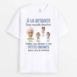 T Shirt À La Retraite Sous Nouvelle Direction Version Femme Avec Visages Personnalisé