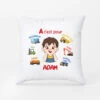 Coussin Enfant Alphabet Avec Véhicules Personnalisé -Cadeau Plus 2620PFR1 coussin enfant alphabet avec vehicules personnalise
