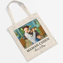 Maman / Papa Chien Version Van Gogh - Tote Bag Chien Personnalisé -Cadeau Plus 2628BFR2 tote bag maman papa chien version van gogh personnalise
