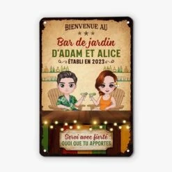 Plaque Métal Vintage Personnalisée – Notre Bar De Jardin
