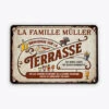Plaque Métal Vintage Personnalisée – L’esprit Bistrot Sur Votre Terrasse -Cadeau Plus 2633EFR1 plaque en metal bienvenue sur la terrasse vintage personnalise