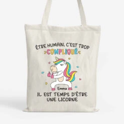 Il Est Temps D'Être Une Licorne - Tote Bag Licorne Personnalisé Pour Enfant