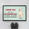 Des Chiens Fous Vivent Ici - Paillasson Chien Personnalisé -Cadeau Plus 2642DFR1 des chiens fous vivent ici paillasson chien personnalise