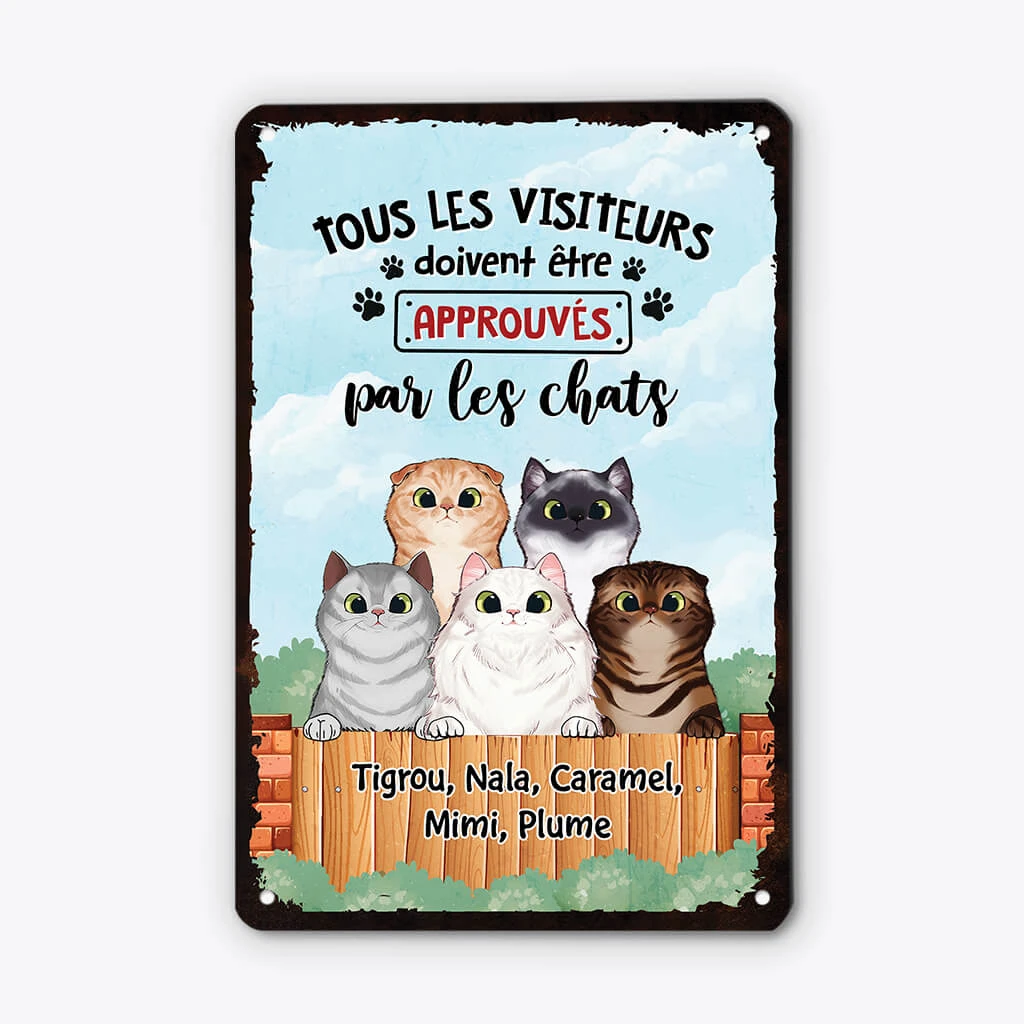 Plaque Personnalisée Pour Maison – Visiteurs Approuvés Par Les Chats 3 Plaque Personnalisée Pour Maison – Visiteurs Approuvés Par Les Chats