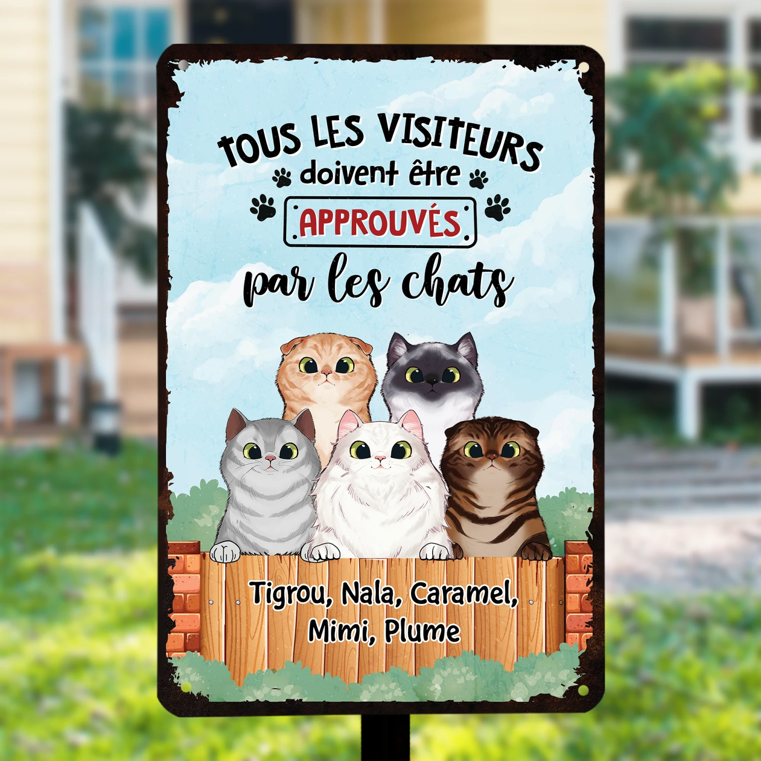 Plaque Personnalisée Pour Maison – Visiteurs Approuvés Par Les Chats 4 Plaque Personnalisée Pour Maison – Visiteurs Approuvés Par Les Chats – Image 2