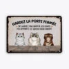 Plaque Personnalisée Chat – Ne Laissez Pas Sortir Les Chats ! -Cadeau Plus 2645EFR1 ne laissez pas sortir les chats plaque humoristique chat