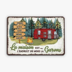 Notre Maison Est Là Où Nous Nous Garons - Plaque Maison Personnalisée