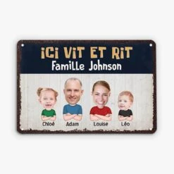 Plaque Personnalisée Pour Maison – Ici Vit Et Rit -Cadeau Plus 2647EFR2 ici vit et rit famille bernard plaque personnalisee pour maison et parents