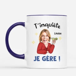 Mug Personnalisé Pour Femme Humour - T'inquiète. Je Gère -Cadeau Plus 2668MFR2 mug personnalise pour femme humour tinquiete. je gere 2668m6h8a