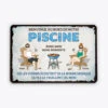 Plaque Personnalisée Pour Maison – Bienvenue Au Bord De La Piscine -Cadeau Plus 2678EFR1 bienvenue au bord de notre piscine plaque personnalisee couple