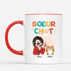 Maman Chat Stylée - Mug Personnalisé Pour Femme Avec Chat -Cadeau Plus 2696MFR2 maman chat stylee mug personnalise pour femme avec chat